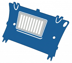 Schematische Darstellung eines Hybridbauteils: Metalleinleger mit Kunststoff umspritzt, zeigt Insert Molding Verfahren mit strukturiertem Metallteil und blauer Kunststoffummantelung